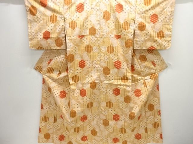 JAPANESE KIMONO / ANTIQUE KIMONO / SILK / TSUMUGI / WOVEN KIKKO
